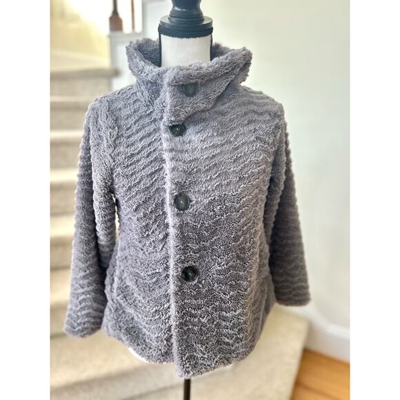 Patagonia GIRL Grey Pelage Fleece Button Up Jacket - Picture 1 of 10